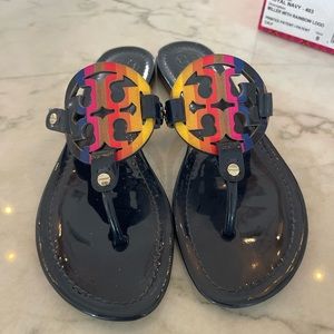 Tory Burch Miller navy/multi colored Sz 8